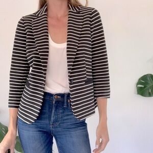 Banana Republic Striped Blazer in Black and White